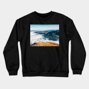 Central Switzerland Panorama - Sea of Fog Covering Lake Zug Crewneck Sweatshirt